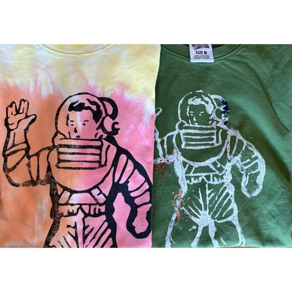 Billionaire Boys Club Tee Lot: Peace Dude Tie Dye + Green Astronaut Graphic - M - Picture 2 of 9